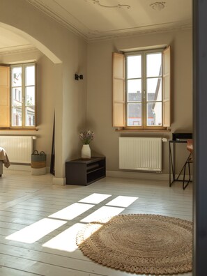 Interior - Holiday Apartment 'Eckhaus - Fireplace' with Shared Area (Courtyard) and Wi-Fi (Großostheim)