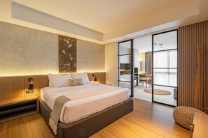 Appartement Deluxe, 1 très grand lit, vue piscine | 1 chambre, minibar, Wi-Fi gratuit