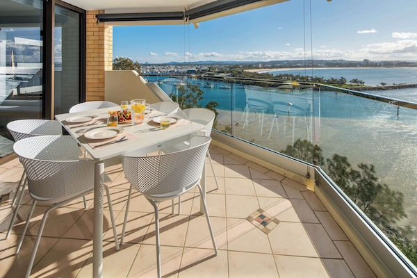 Soak up the sun on the front balcony over looking the mountains and Mooloolaba