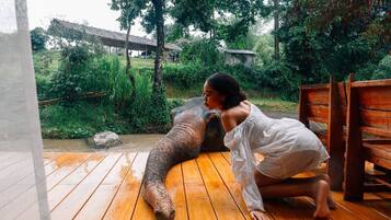 Quadruple Room, River View | Living area