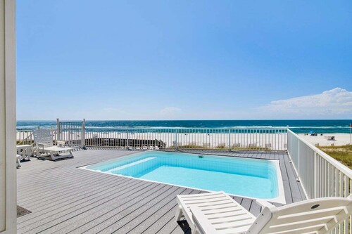 Orange Beach House East | Beach Front, Private Pool (Heated), Sleeps up to 28, Quiet Beach!