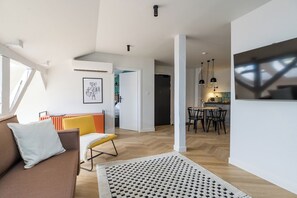 Appartement Affaires, vue sur la ville | Rideaux d’obscurcissement, fer et planche à repasser