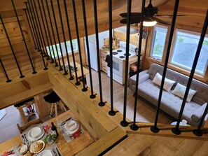 Fridge, microwave, oven, stovetop - Intimate Cottage plus Loft with Epic Lake Views (Val-des-Monts)