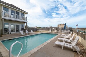 Pool - K2004 Dune Crest. Oceanfront! Private Pool! Pets OK! Rec Room and much more! (Southern Shores)