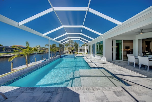 Outdoor pool, a heated pool