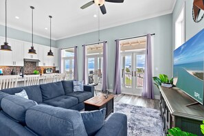 Living area - Seaside Rendezvous - Private Home Across From Community Park 4 Bedroom Home by RedAwning (South Padre Island)