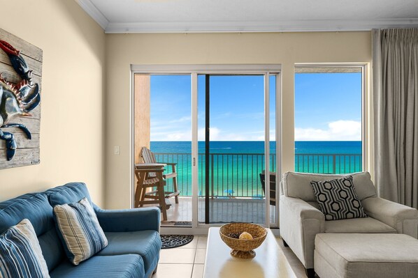 TV - Gulf-front condo w/ pool & balcony views (Panama City Beach)