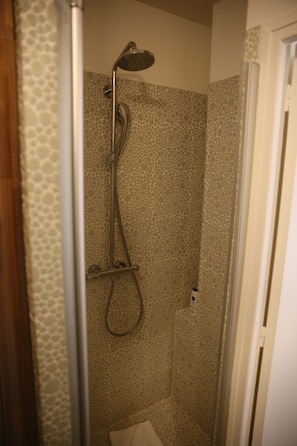 Hair dryer, towels, toilet paper