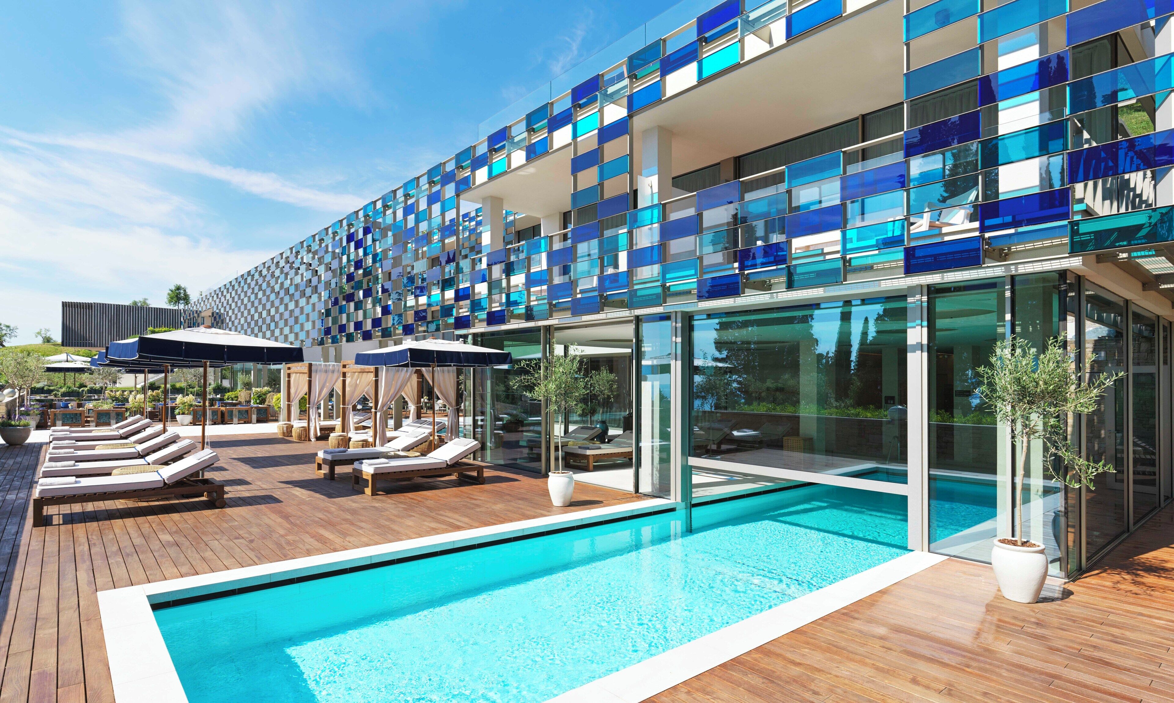 Indoor pool, outdoor pool, open 7:00 AM to 8:00 PM, pool umbrellas