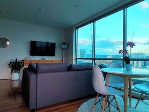 Luxury Apartment, Balcony, Ocean View | Living area - Adelaide Central Skyline Panoramic Suite (Adelaide)