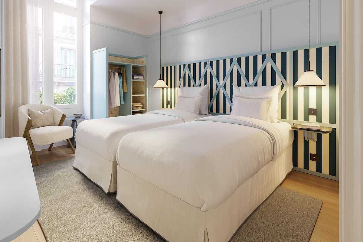 Classic-værelse med 2 enkeltsenge | Skrivebord, arbejdsområde til bærbare computere, gratis Wi-Fi