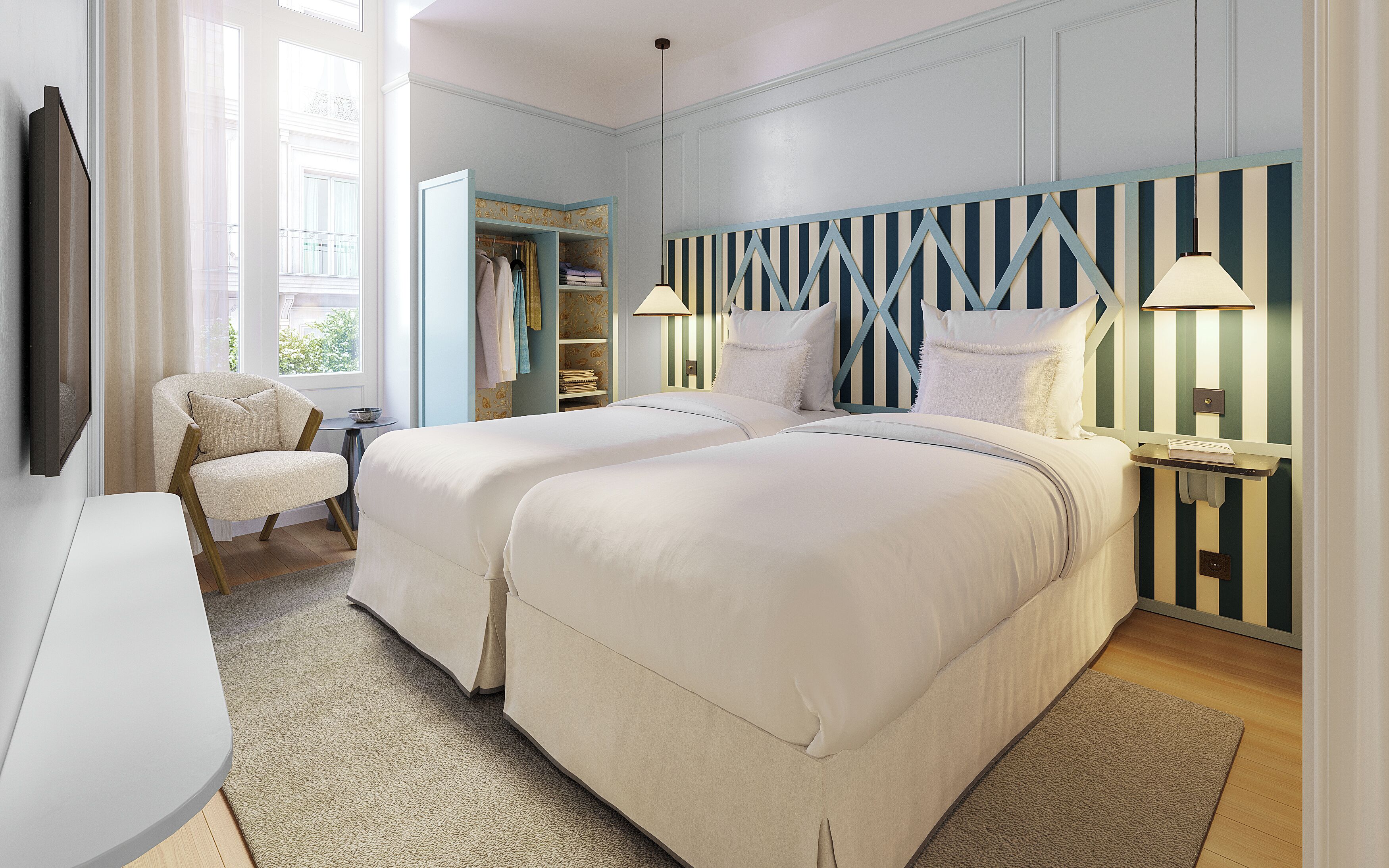 Classic Twin Room | Premium bedding, in-room safe, desk, laptop workspace