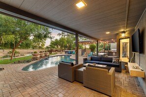 Outdoor pool, a heated pool