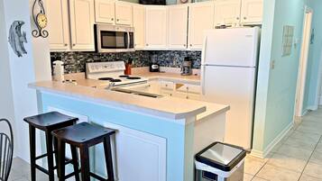 Condo, Multiple Beds, Balcony, Ocean View (The Dunes W501) | Private kitchen | Coffee/tea maker