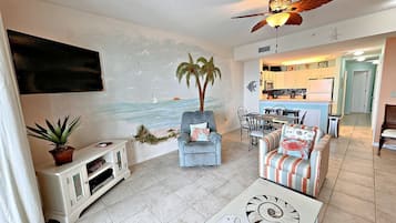 Condo, Multiple Beds, Balcony, Ocean View (The Dunes W501) | Living area