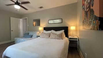 2 bedrooms, iron/ironing board, WiFi, bed sheets