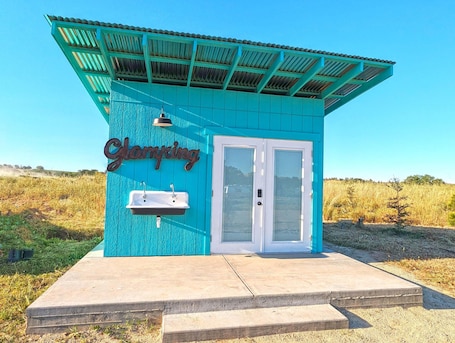 Exterior detail. Billie Holiday Trailer - Vintage Spartan · glamping · Paso Robles wine country