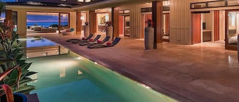 Piscine extérieure, piscine chauffée