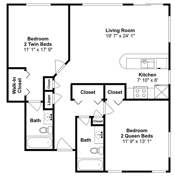 Floor plan - Ibis 805 - Ibis 805 Myrtle Beach Vacation (Myrtle Beach)