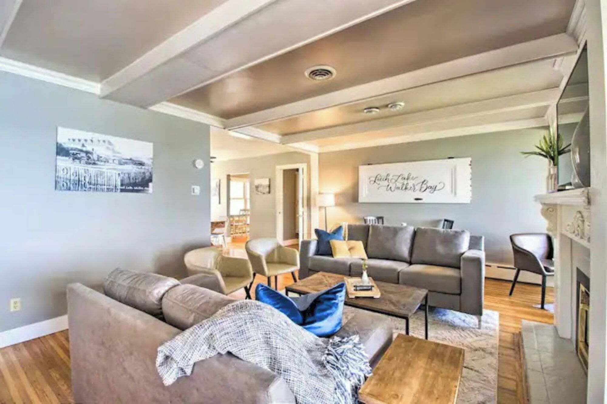 Fernseher, Kamin, Bücher