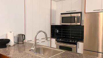 Microwave, stovetop, dishwasher