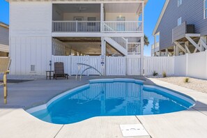 Pool - New Private Pool, 2nd Row Beach Home, Ocean Views, Great for Family Getaways (Oak Island)