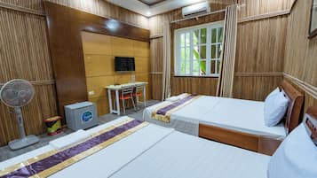 Twin Room, 2 Queen Beds, Garden View | Desk, laptop workspace, free WiFi