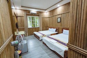 Twin Room, 2 Queen Beds, Garden View | Desk, laptop workspace, free WiFi