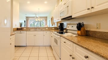 Fridge, microwave, dishwasher, coffee/tea maker