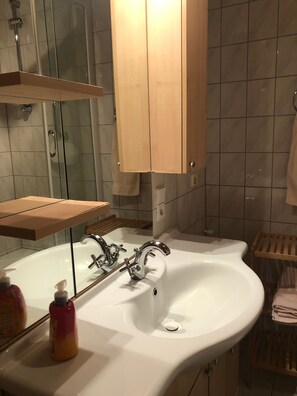 Dusche, Haartrockner, Handtücher