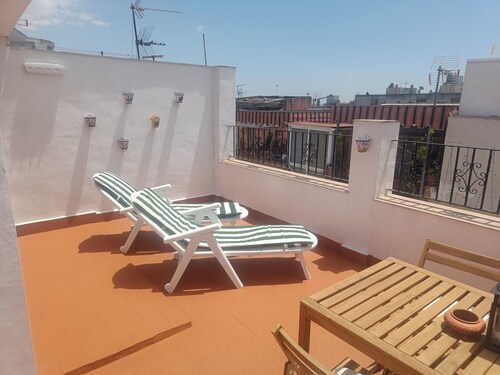 Terraza privada y soleada, aire, minutos del centro histórico