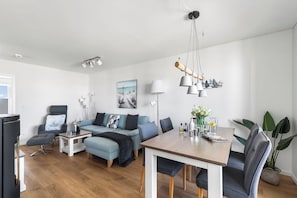 TV, fireplace, DVD player - Malte's Ostseekoje- Infrared Sauna, Washing Machine, Terrace, Shower, Fireplace (Olpenitz)