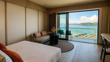 Chambre Deluxe, 1 trÚs grand lit, vue océan