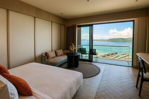 豪華客房, 1 張特大雙人床, 海景 | 高級寢具、舒適加層、客房內保險箱、筆電工作空間