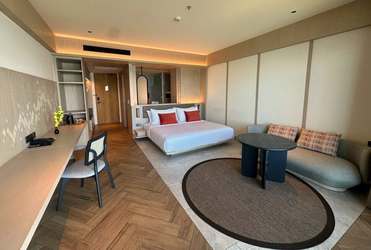 Chambre Deluxe, 1 très grand lit, vue océan | Literie de qualité supérieure, surmatelas