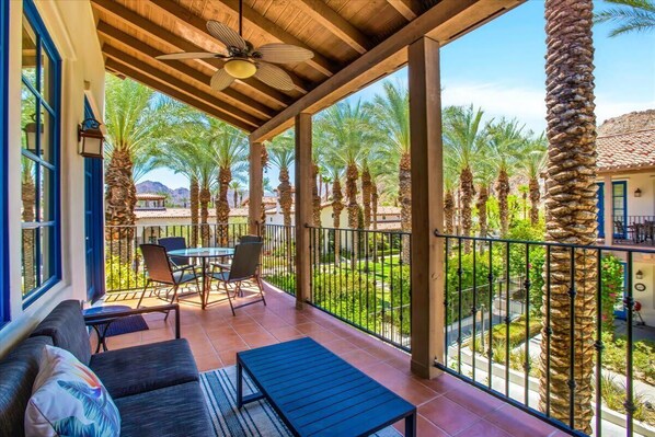 Outdoor dining - Picturesque 1BR in Legacy Villas near Main Pool #A (La Quinta)