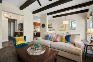 TV, fireplace, offices