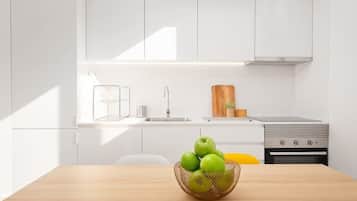 Geladeira, micro-ondas, fogão, cooktop