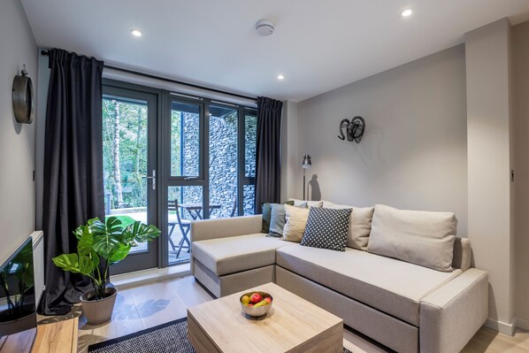 Appartement, 1 chambre | Aire de séjour