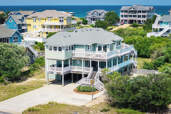 Exterior - Third Row in Whalehead with Pool + Spa, Sleeps 22! (Corolla)