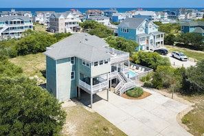 Exterior - Third Row in Whalehead with Pool + Spa, Sleeps 22! (Corolla)