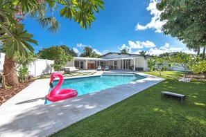 Outdoor pool, a heated pool