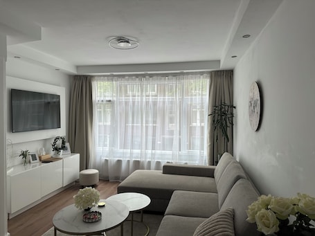 Living area. Charming 2-bedroom apartment in Rotterdam with city views