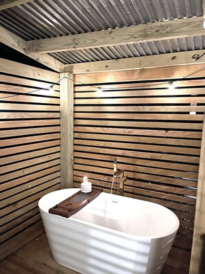 Hair dryer - 1 Bed, 1 Bath tiny Cabin Sleeps 2, Roof Top Deck, Outdoor Tub (Broken Bow)