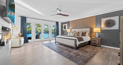 New LUX Lakefront: HotTub + Games + FirePit + Dock