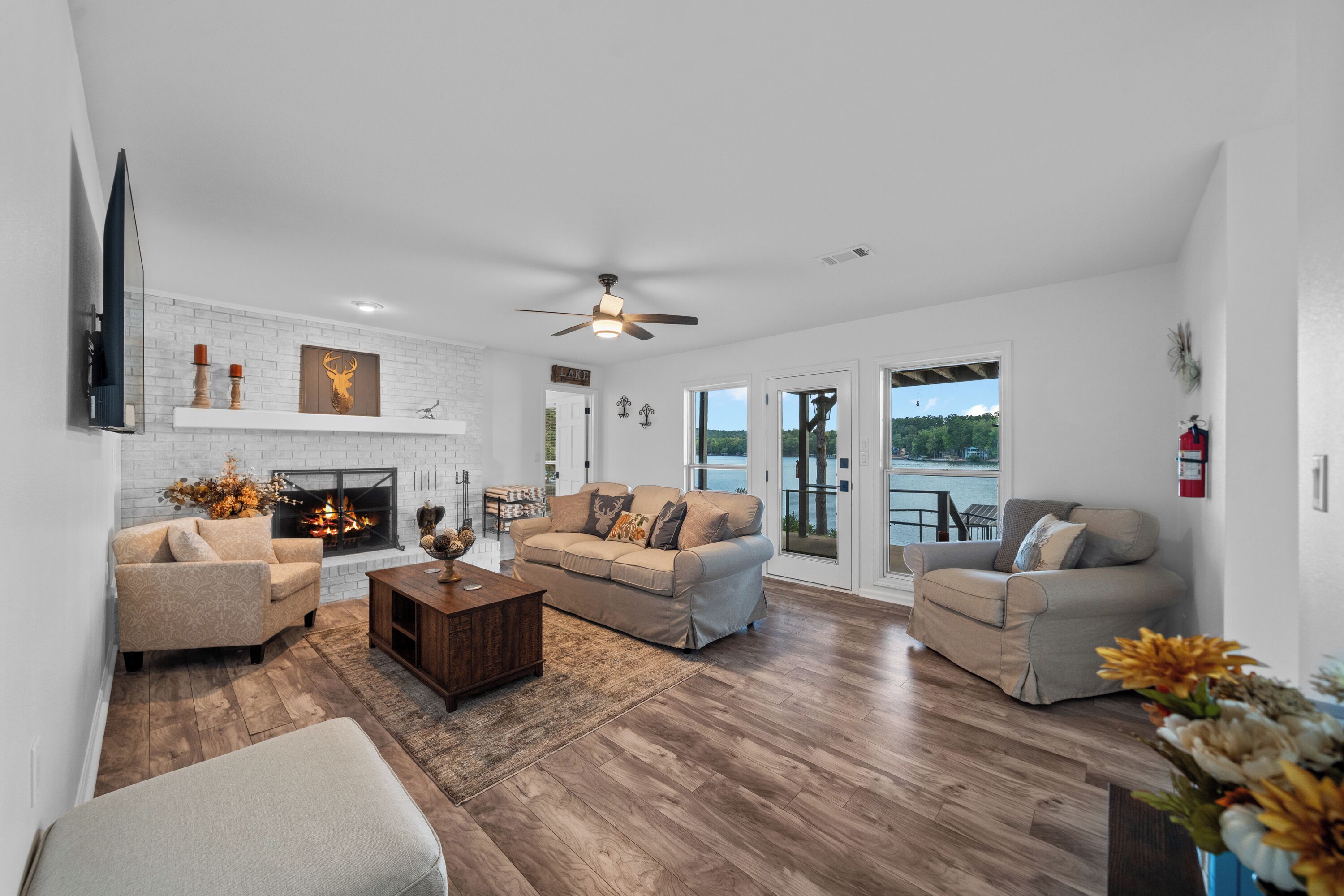 Smart TV, chimenea, videojuegos y libros 