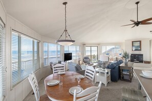 Dining - Panoramic ocean views abound at this oceanfront Duck home! (Duck)