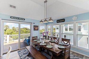 Dining - Sun Realty gorgeous pet-friendly oceanside home w/ pool, hot tub, & elevator! (Corolla)