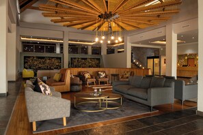 Relax in a spacious, inviting space with comfortable seating areas and a warm ambiance.