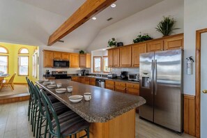 Fridge, microwave, oven, stovetop - Pet-friendly oceanside Corolla home w/ pool and hot tub! (Corolla)